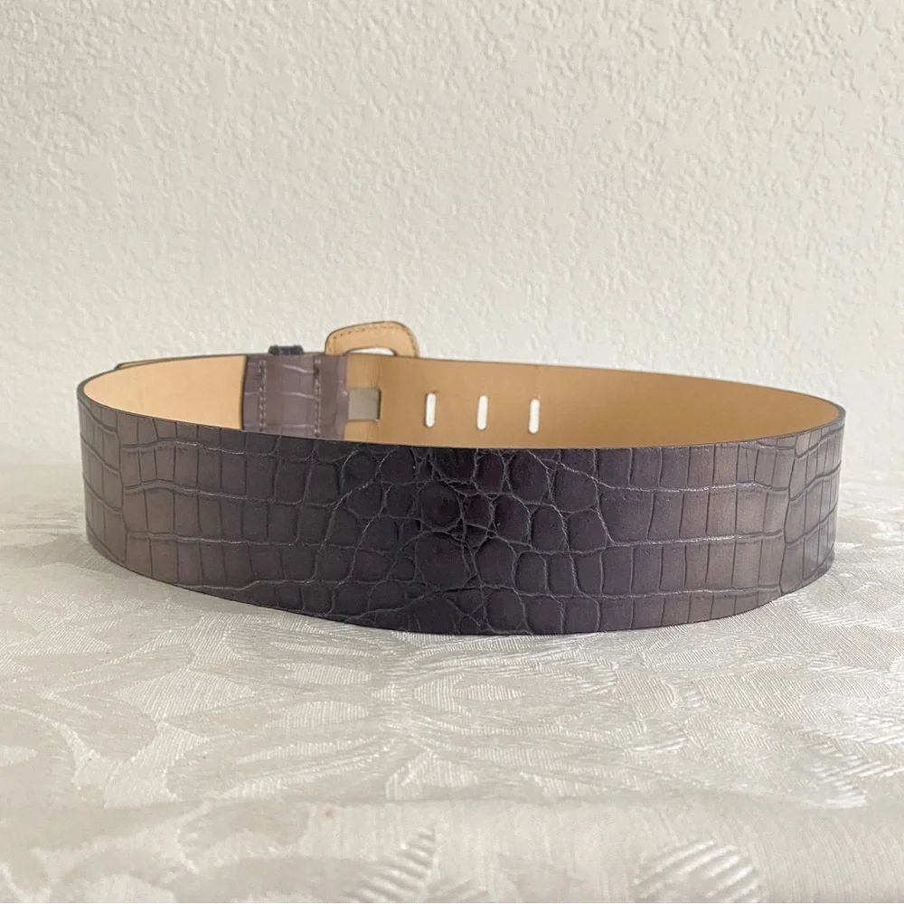 Banana republic croc Italian leather gray belt